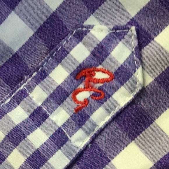 ROBERT Graham purple check button front shirt large - Picture 8 of 10